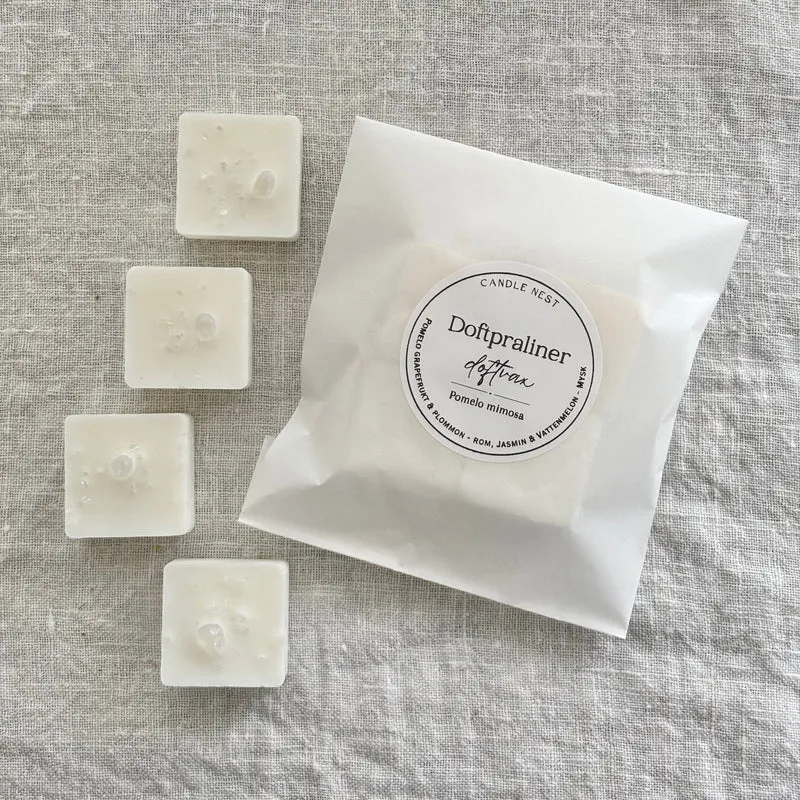 Doftvax – pomelo & vattenmelon för aromalampa – Pomelo Mimosa (4 Doftpraliner™)