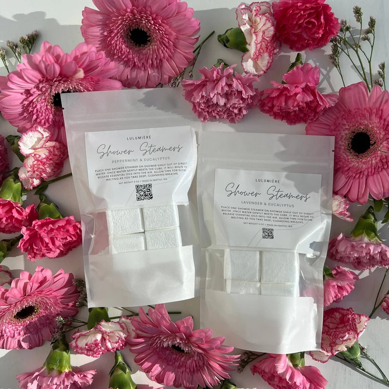 LULUMIERE - Shower Steamers - Mini: Peppermint & Eucalyptus in White