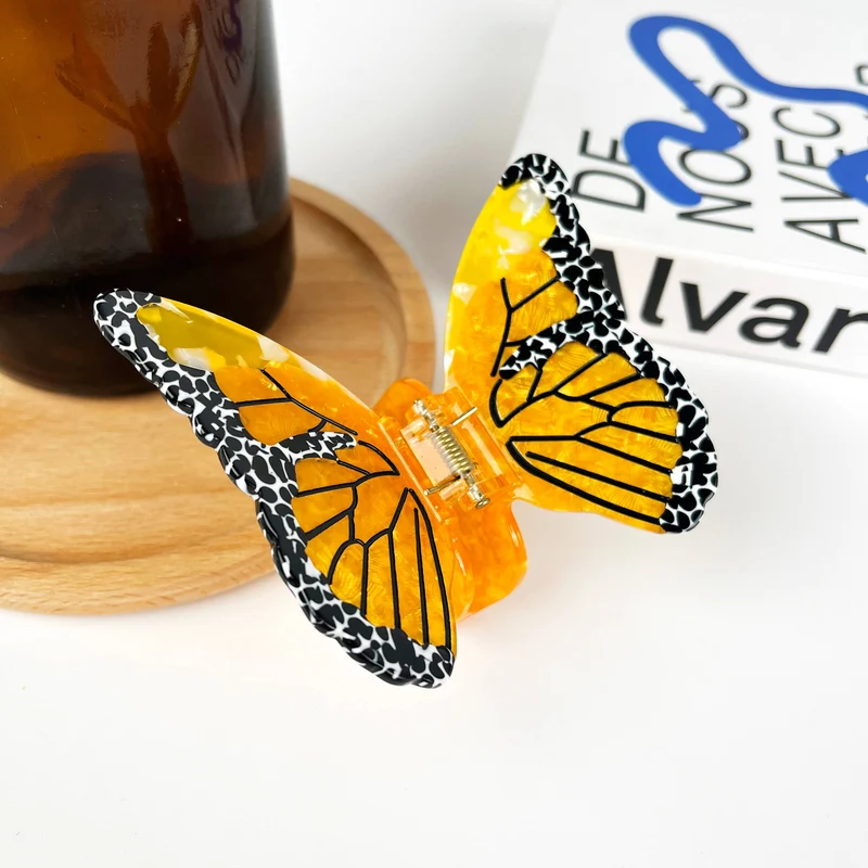 TheDivaSoap - Acetate Yellow Butterfly Hair Clip, High Quality Hair Clip