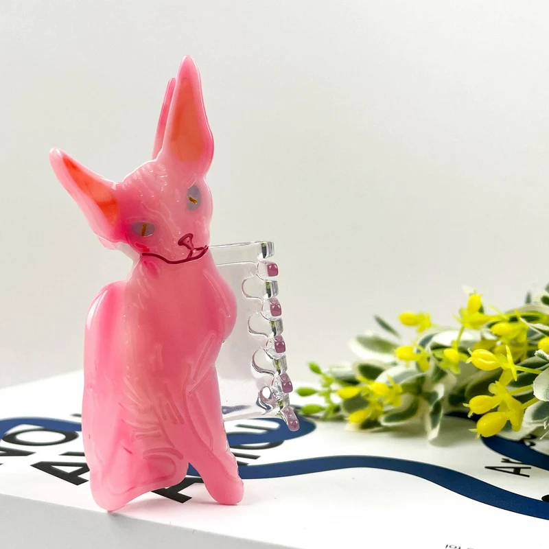 TheDivaSoap - Cute Hairless Cat Hair Clip, Acetate Animal Clips