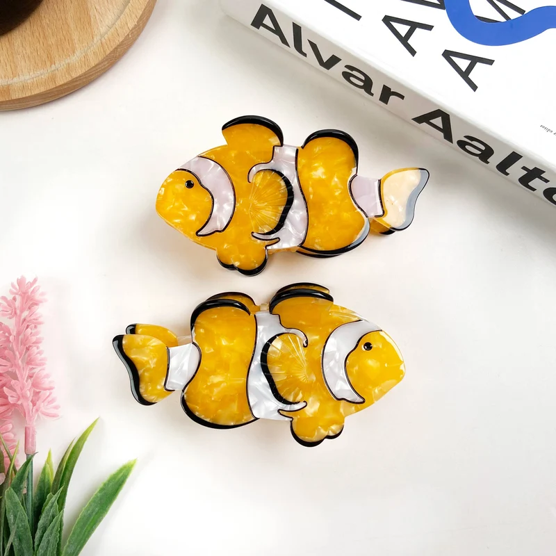 TheDivaSoap - Cartoon Clown Fish Acetate Claw Clip Marine Animal Hair Clip
