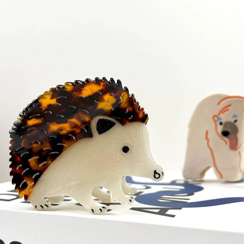 TheDivaSoap - Cute Hedgehog Hair Clip, Acetate Animal Clips