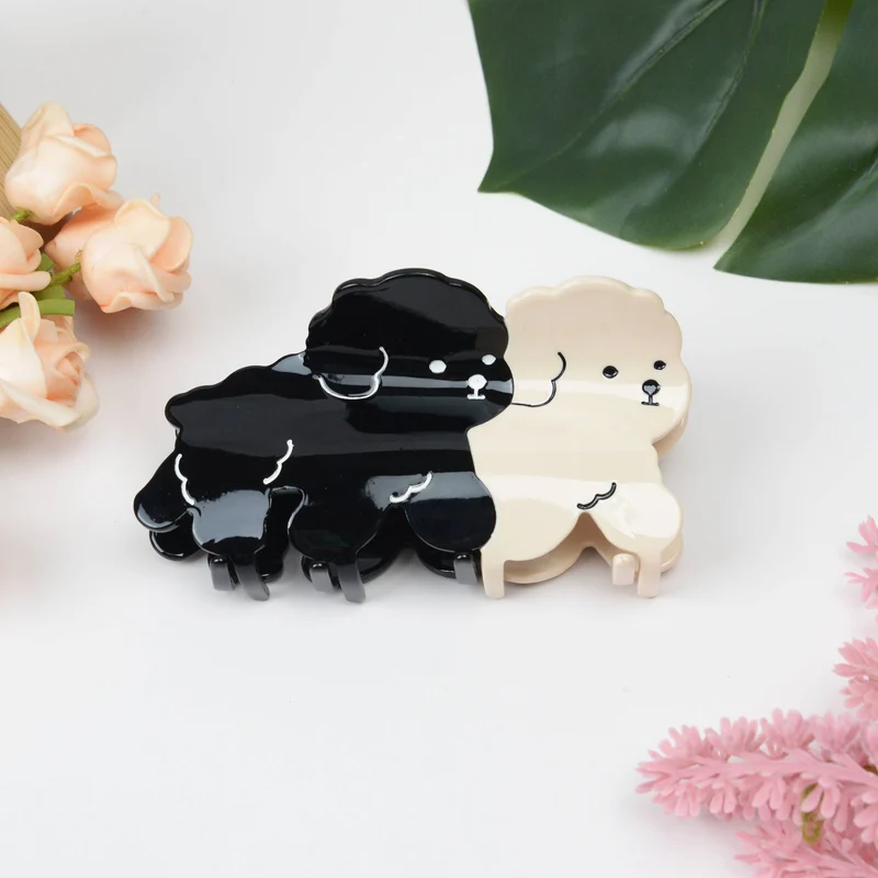 TheDivaSoap - Cute dog black and white color contrast hair claw clip: QZ6925LY-Claw-clip