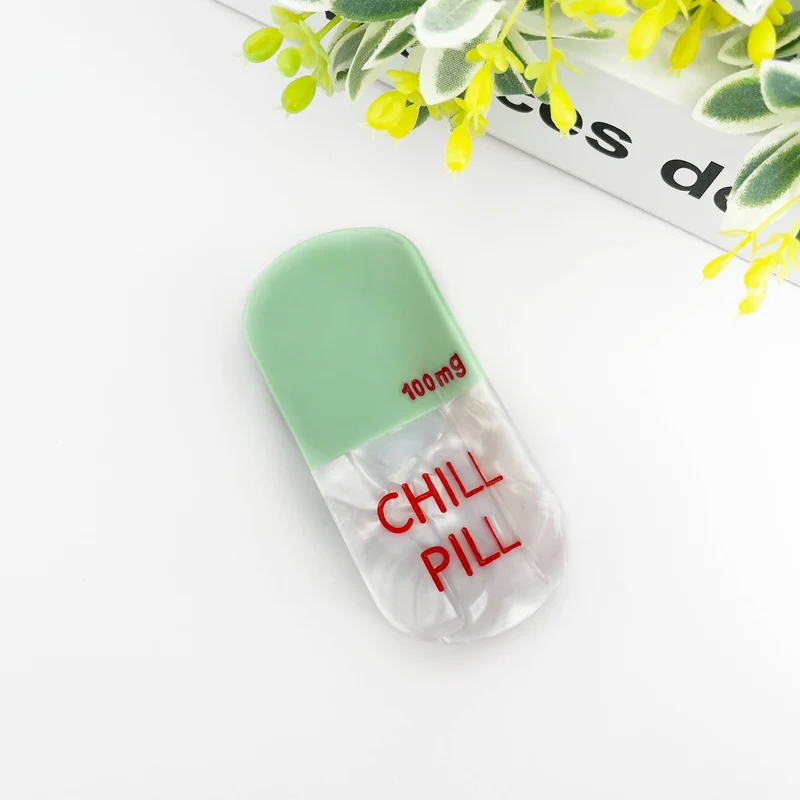 TheDivaSoap - Acetate Pill Hair Clips,Nurses Day Hair Claw Clip: Light Green