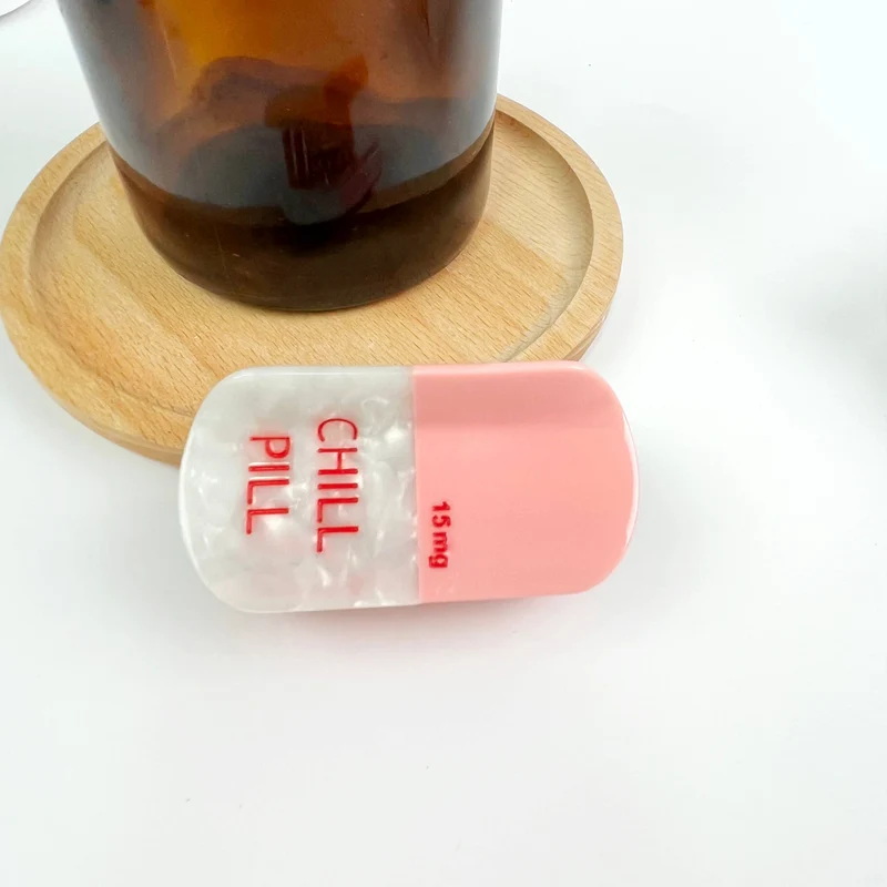 TheDivaSoap - Chill Pill Hair Clip,Nurses Day Hair Claw Clip: Pink