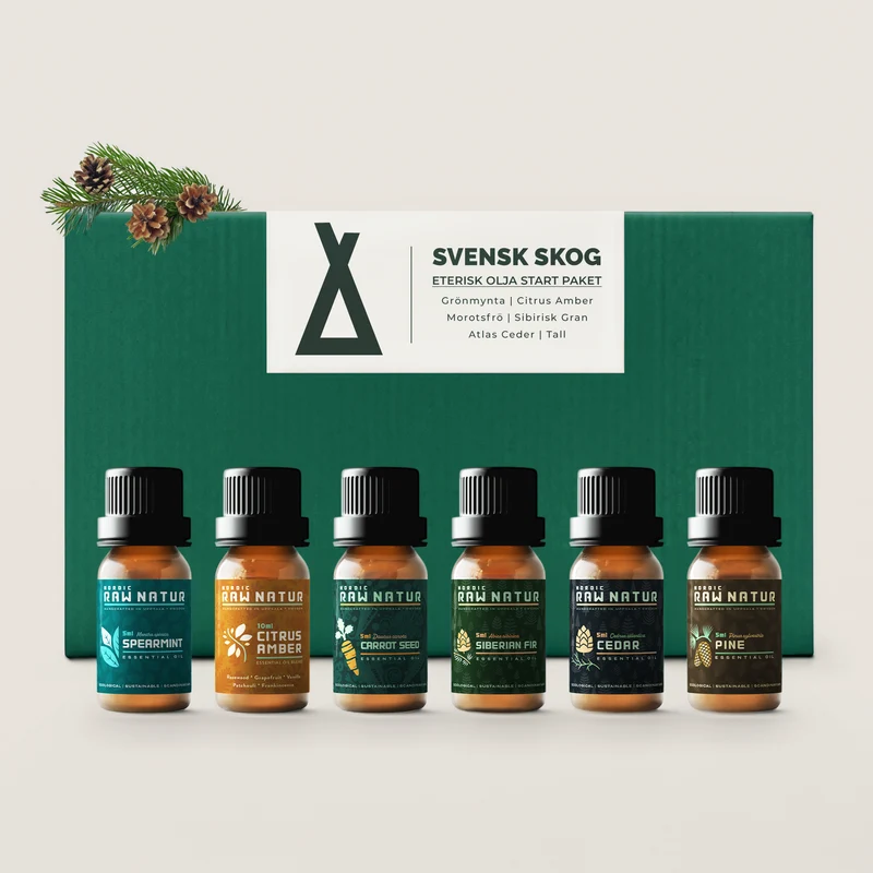 Startpaket Eteriska Oljor 6 x 5ml - "Svensk Skog"