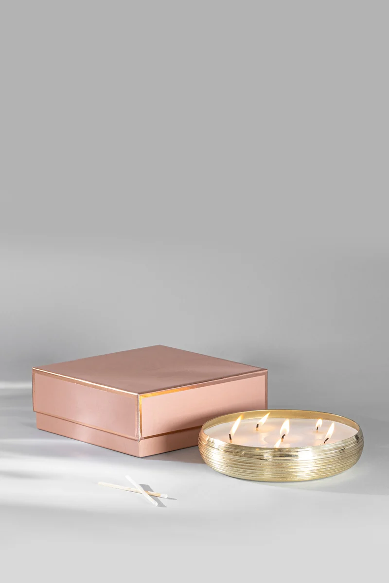 Jali Tray Candle · Gold