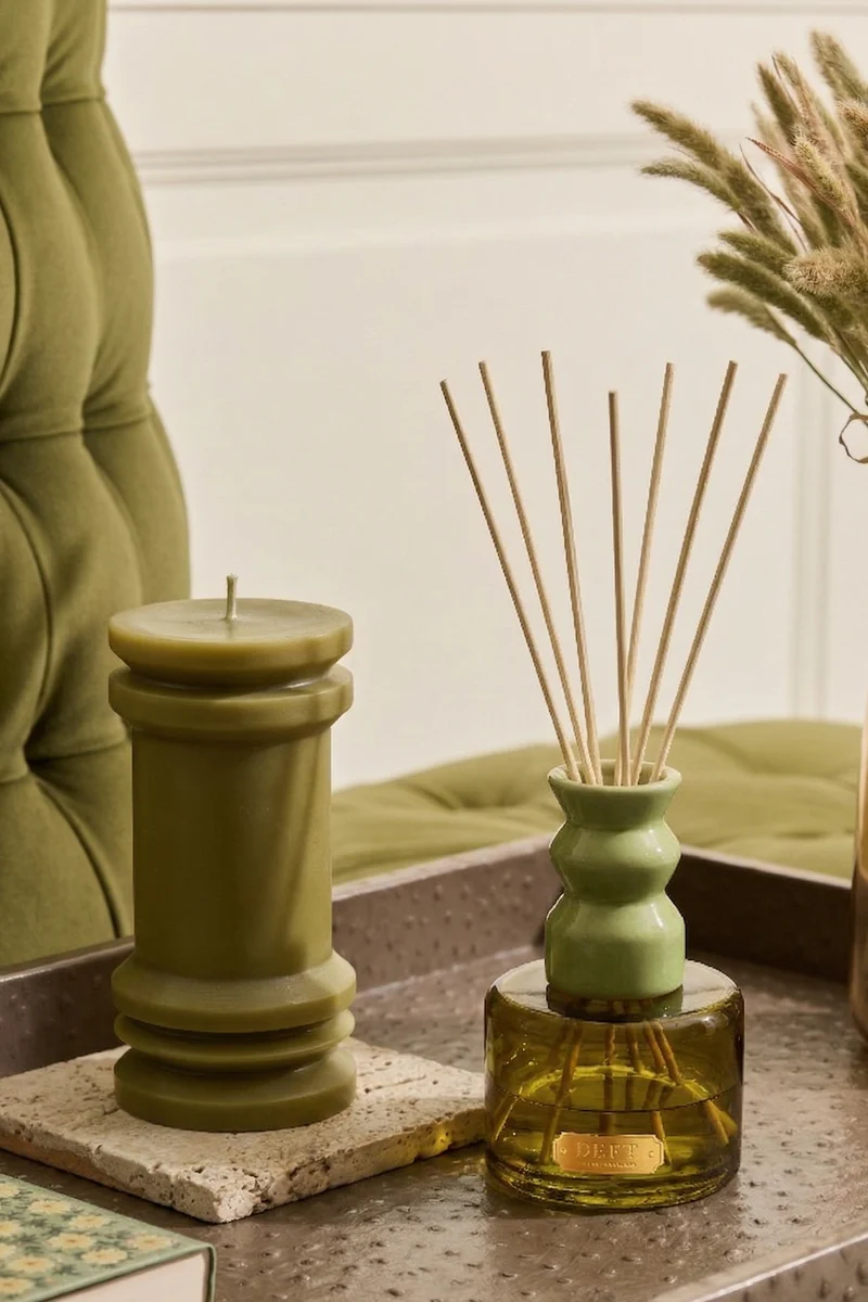 Modern Duo Pillar Candle & Reed Diffuser · Green