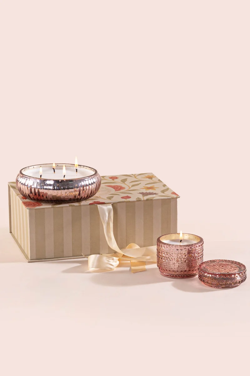 Illume Lid Jar & Bowl Candle · Purple · Gift Set of 2
