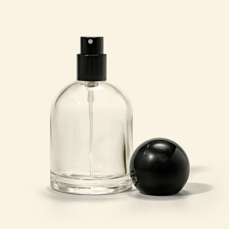 Perfume Bottles - 50 ml Reva + Black Spherical Top, Perfume Bottles Wholesale
