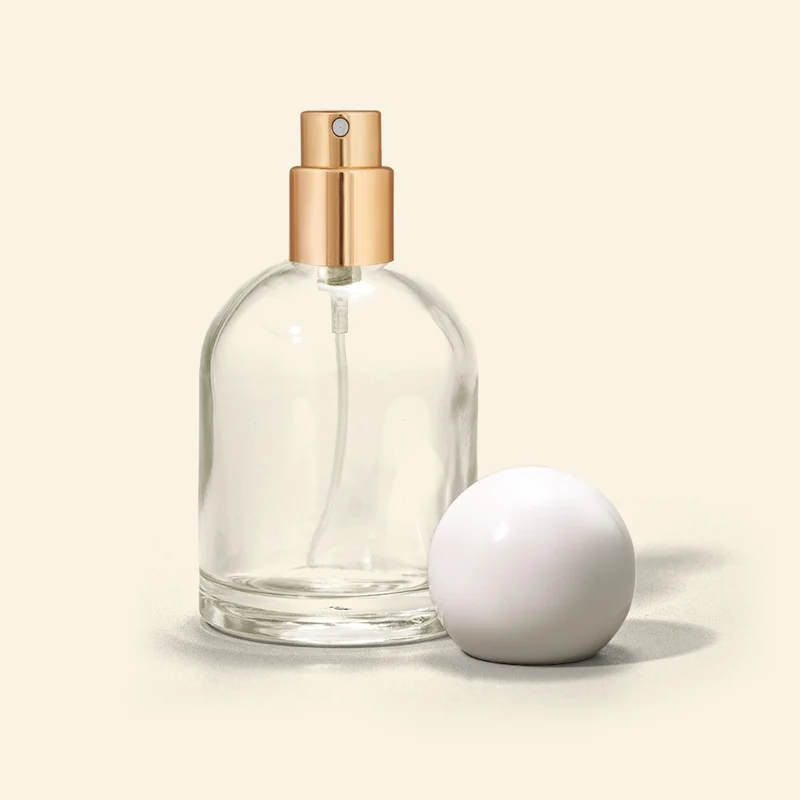 Perfume Bottles - 50 ml Reva + White Spherical Top, Perfume Bottles Wholesale