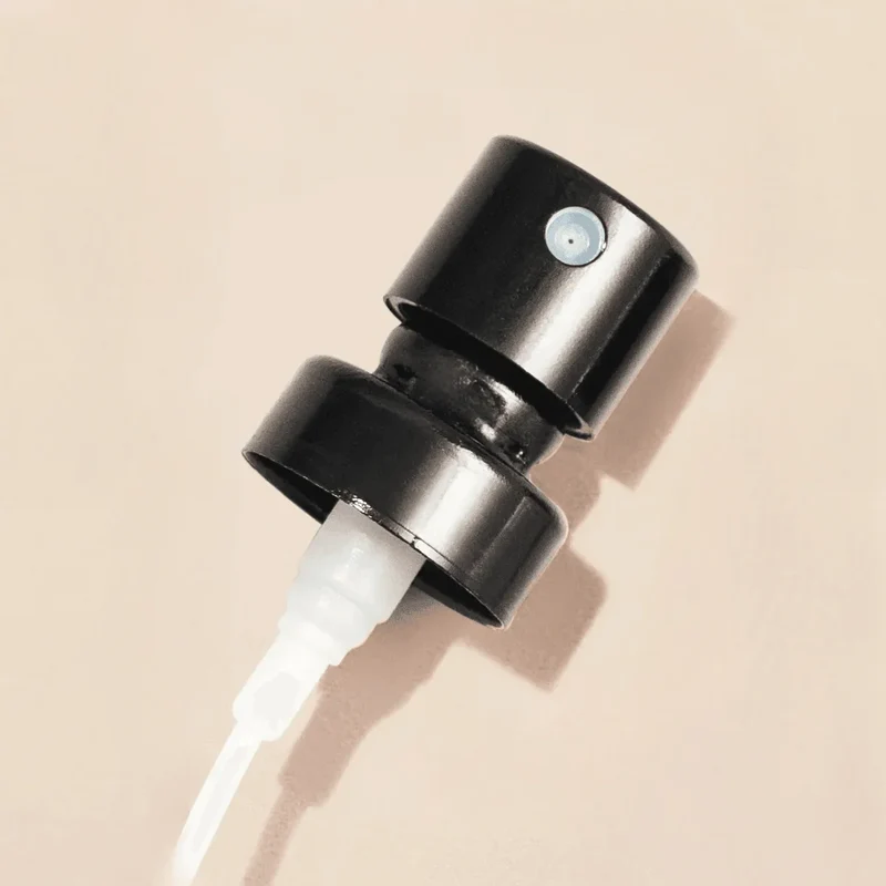 Perfume Bottle Spray - Black Wholesale Pump for Perfume Tops, Black Metal, 100mcl/0.1cc, FEA 15, Crimp Type (with step collar)