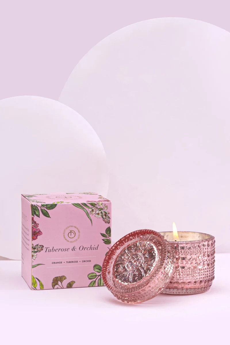 Trinket Lid Jar Candle · Peach