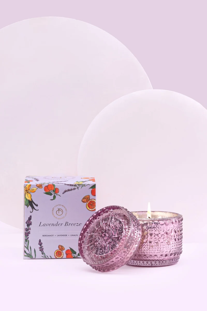 Trinket Lid Jar Candle · Purple