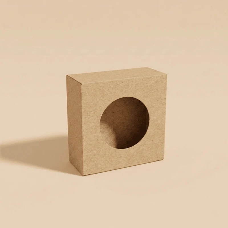 Custom Soap Boxes Wholesale | Square Kraft with Center Round Window