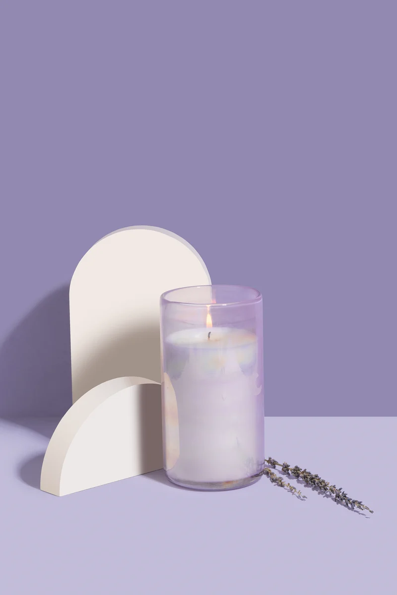 Lustre Cylinder Candle · Purple