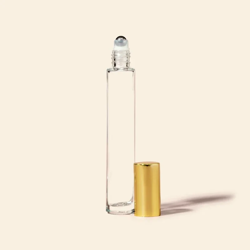 10ml Roll-on Bottles Wholesale - Round Tall Bottle + Gold Top
