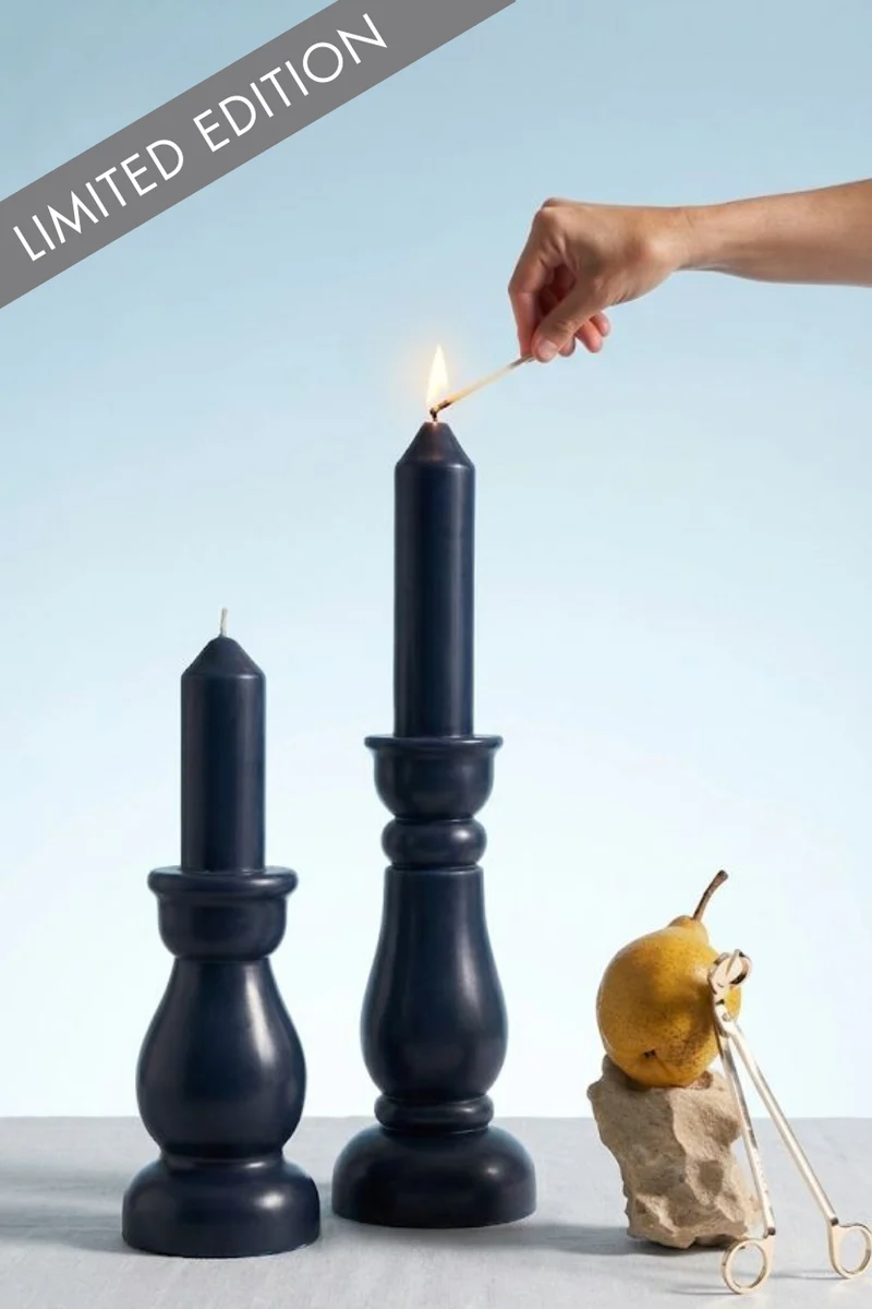 Modern Pillar Candle · Blueberry