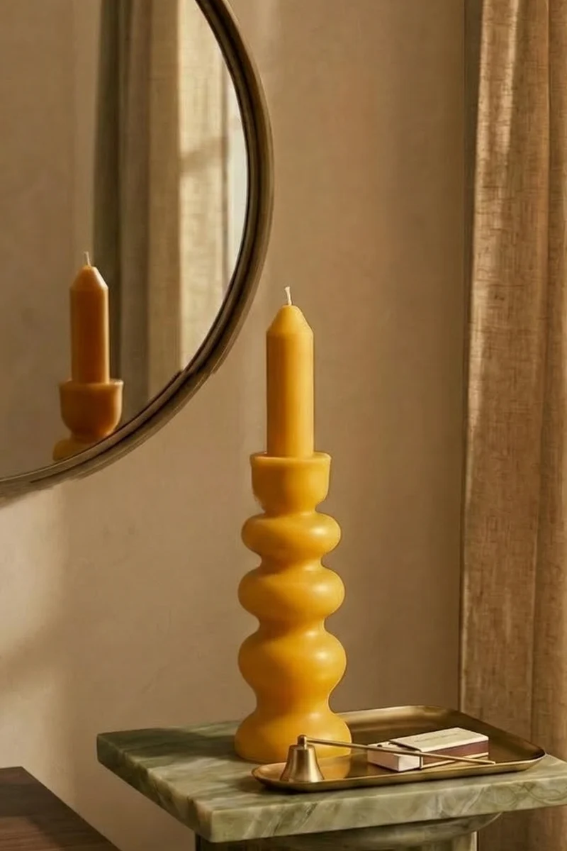 Modern Pillar Candle · Mango