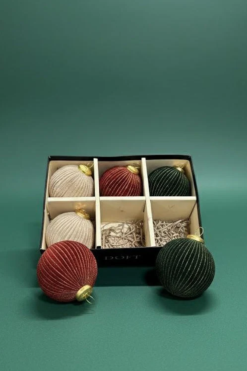 Velvet Ornaments Multi-Colour · Gift Set of 6