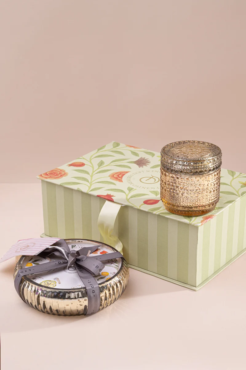 Illume Lid Jar & Bowl Candle · Gold · Gift Set of 2