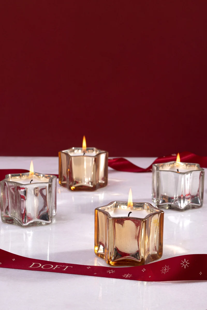 Northern Light Star Votive Candle · Gift Set of 4