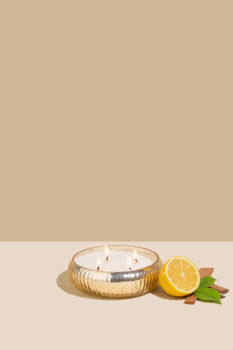 Mercury Bowl Candle · Gold