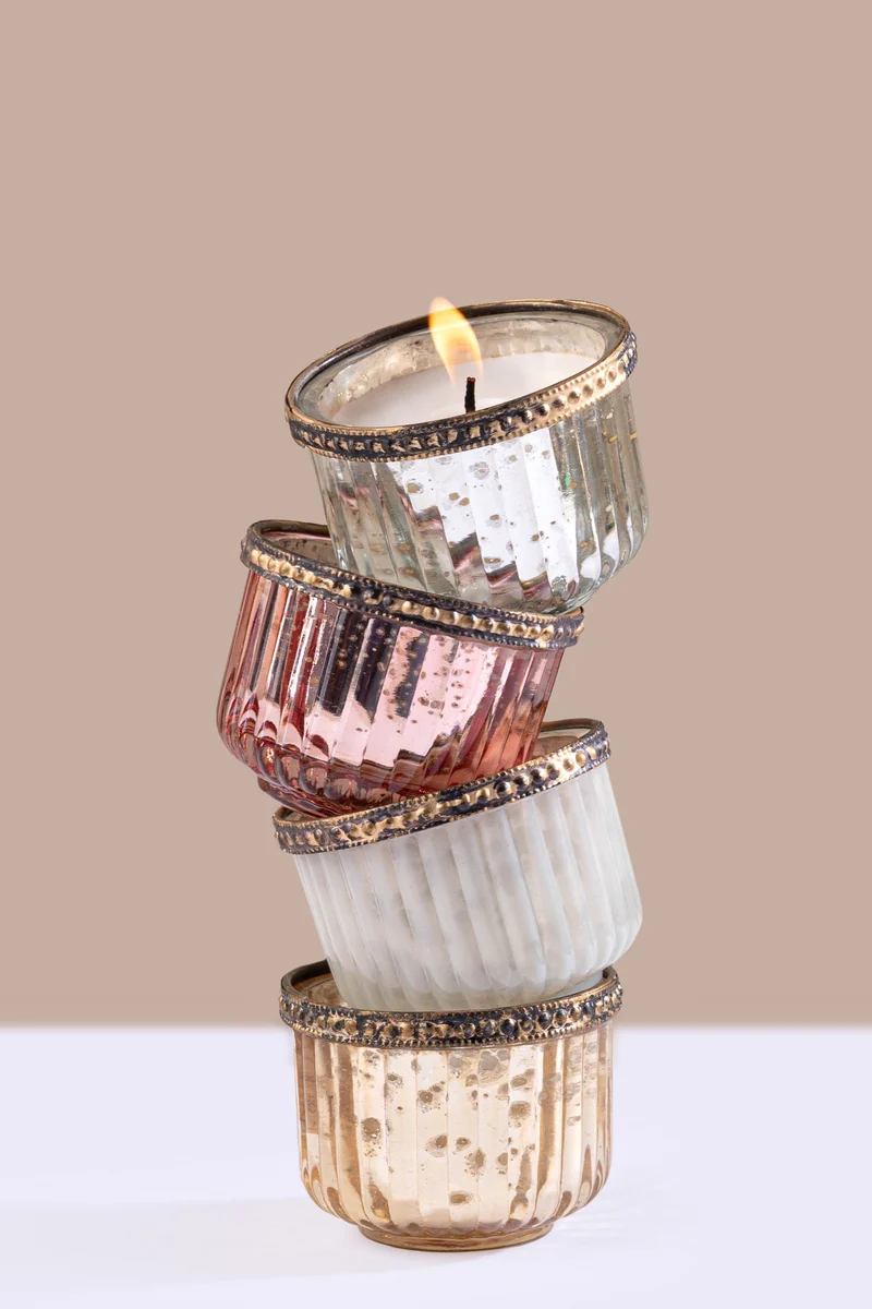 Gilded Votive Candle · Gift Set of 4