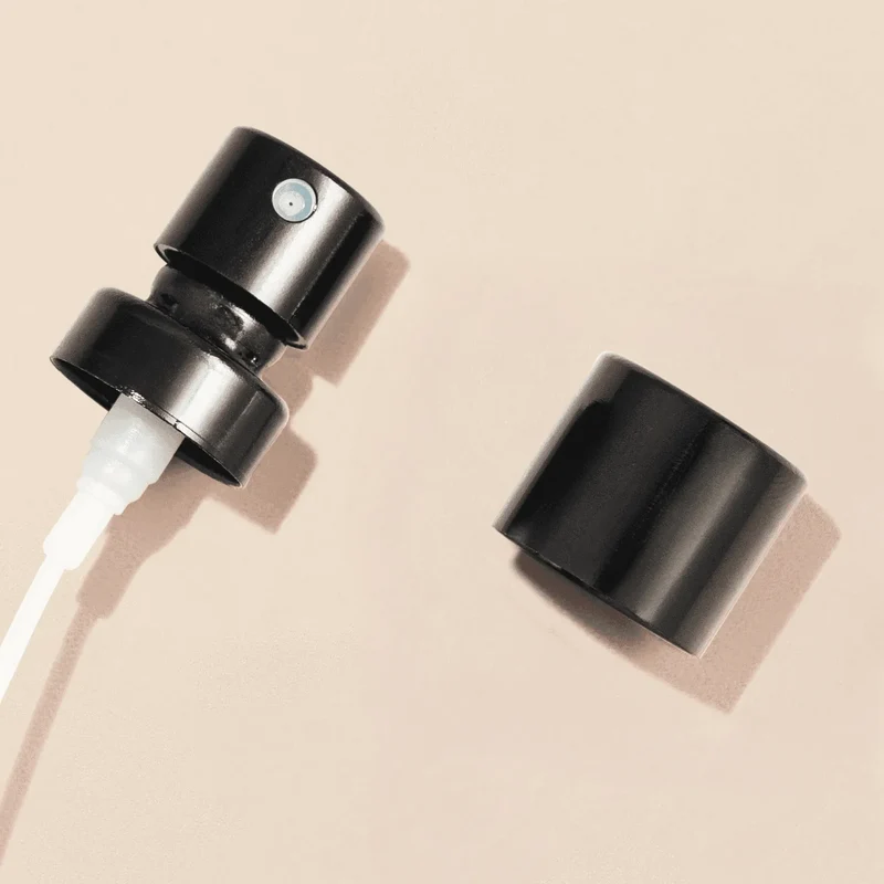 Perfume Bottle Spray - Wholesale - Pump for Perfume Tops, Black Metal, 100mcl/0.1cc, FEA 15, Crimp Type (with ring)
