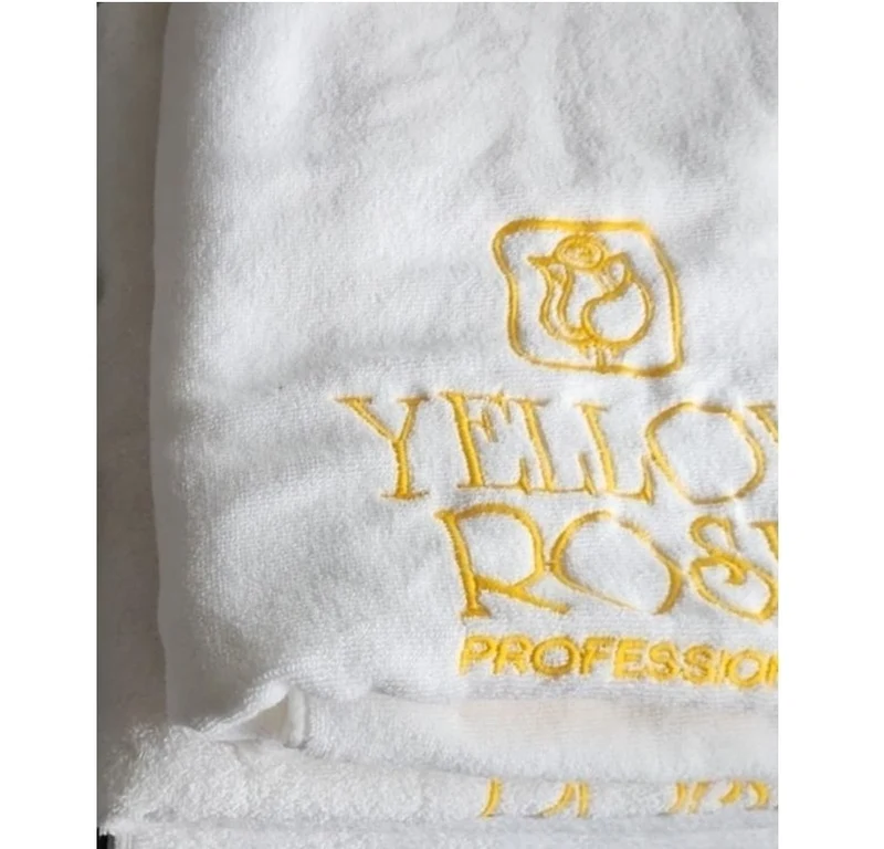 Frottéhandduk med logotypen "Yellow Rose" 100x150 cm
