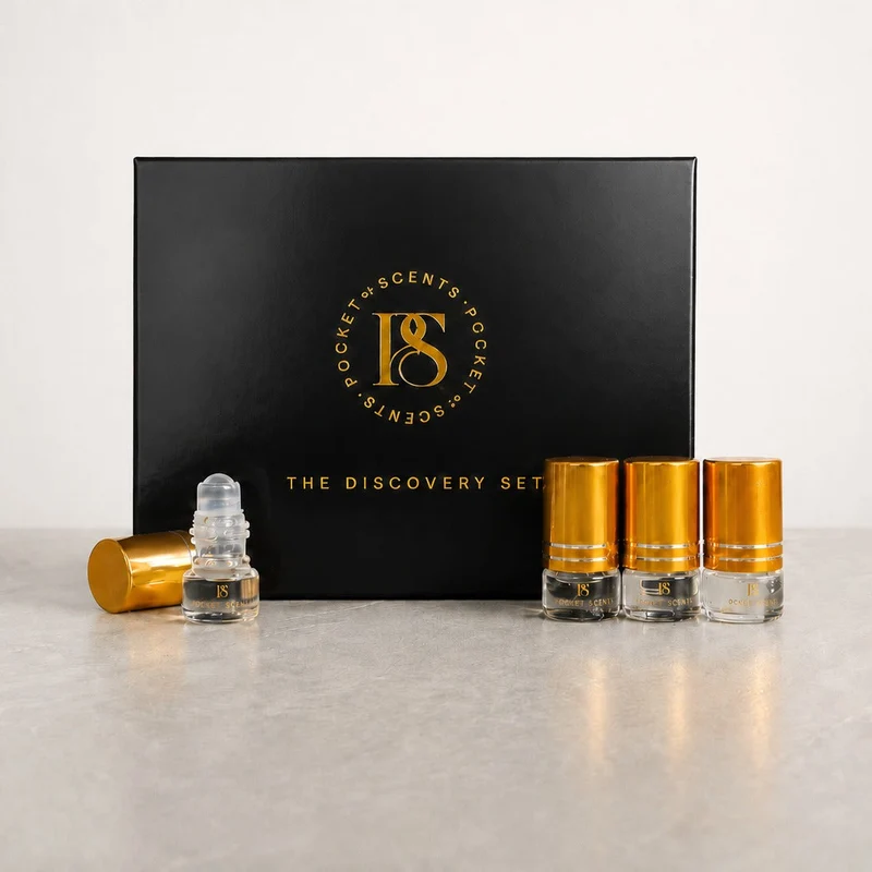Discovery Set – 4 Fragrance Samples for Him / Unisex + Gift Card