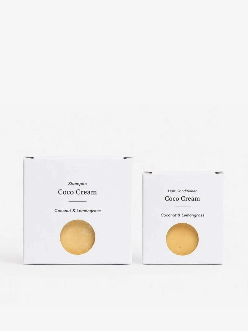 För torrt, lockigt & skadat hår – schampokaka & balsamkaka Coco Cream