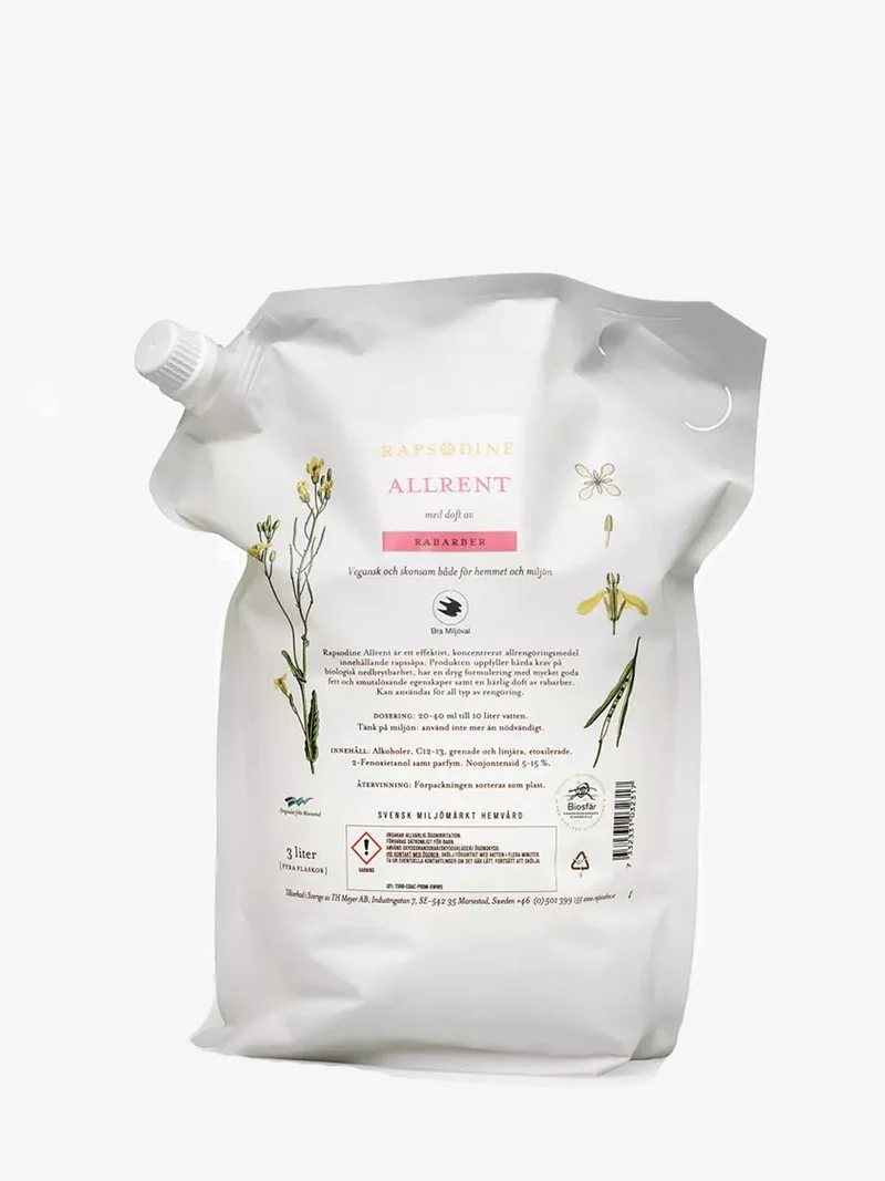 Allrent högkoncentrerad - Doft av rabarber - Refill 3 liter